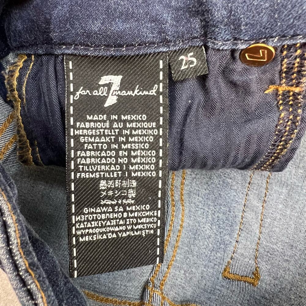 7 For All Mankind Jean Women's 25 (2) Dark Blue The High Waist Ankle Skinny - Picture 7 of 16